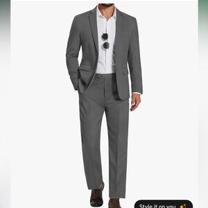 COOFANDY Men's 2 Piece Suits Classic Fit 2 Button Dress Suits Tuxedo Blazer L